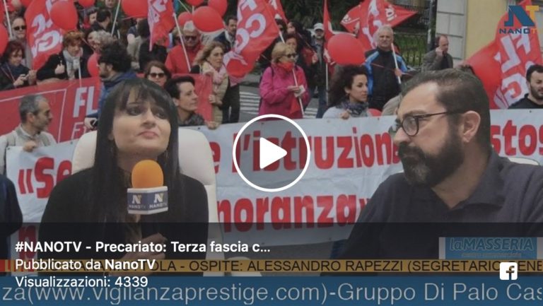 #NANOTV – Precariato: Terza fascia con servizio. In Studio Sara Mottola, Ospite: Alessandro Rapezzi – Segretario Generale FLC CGIL Campania