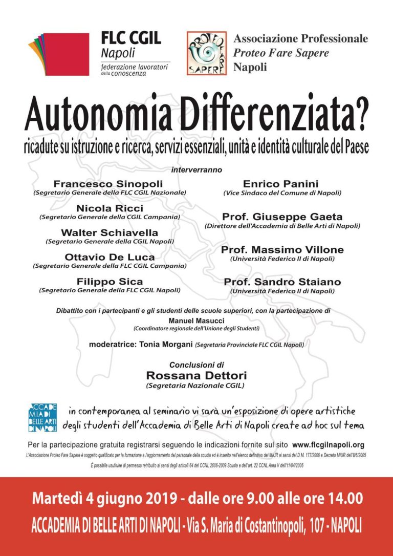 Autonomia Differenziata?Ricadute su istruzione, ricerca, servizi essenziali, unità e identità culturale del Paese