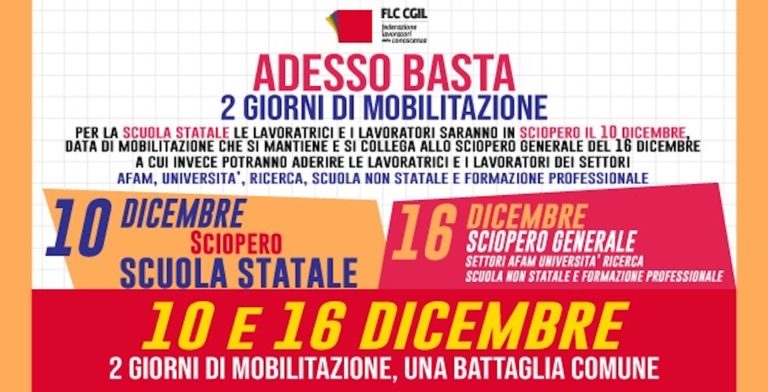 FLC CGIL Campania: foto dello Sciopero Generale del 16 dicembre 2021